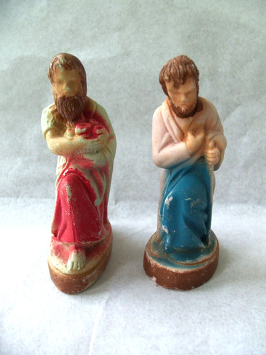 Vtg chalk ware nativity - chalk,