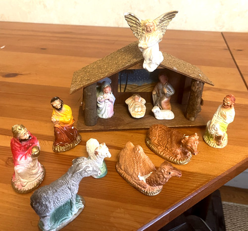 Vtg mid century nativity - vtg,