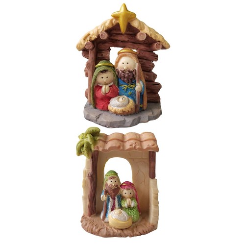 Holy family figurine - family, crib